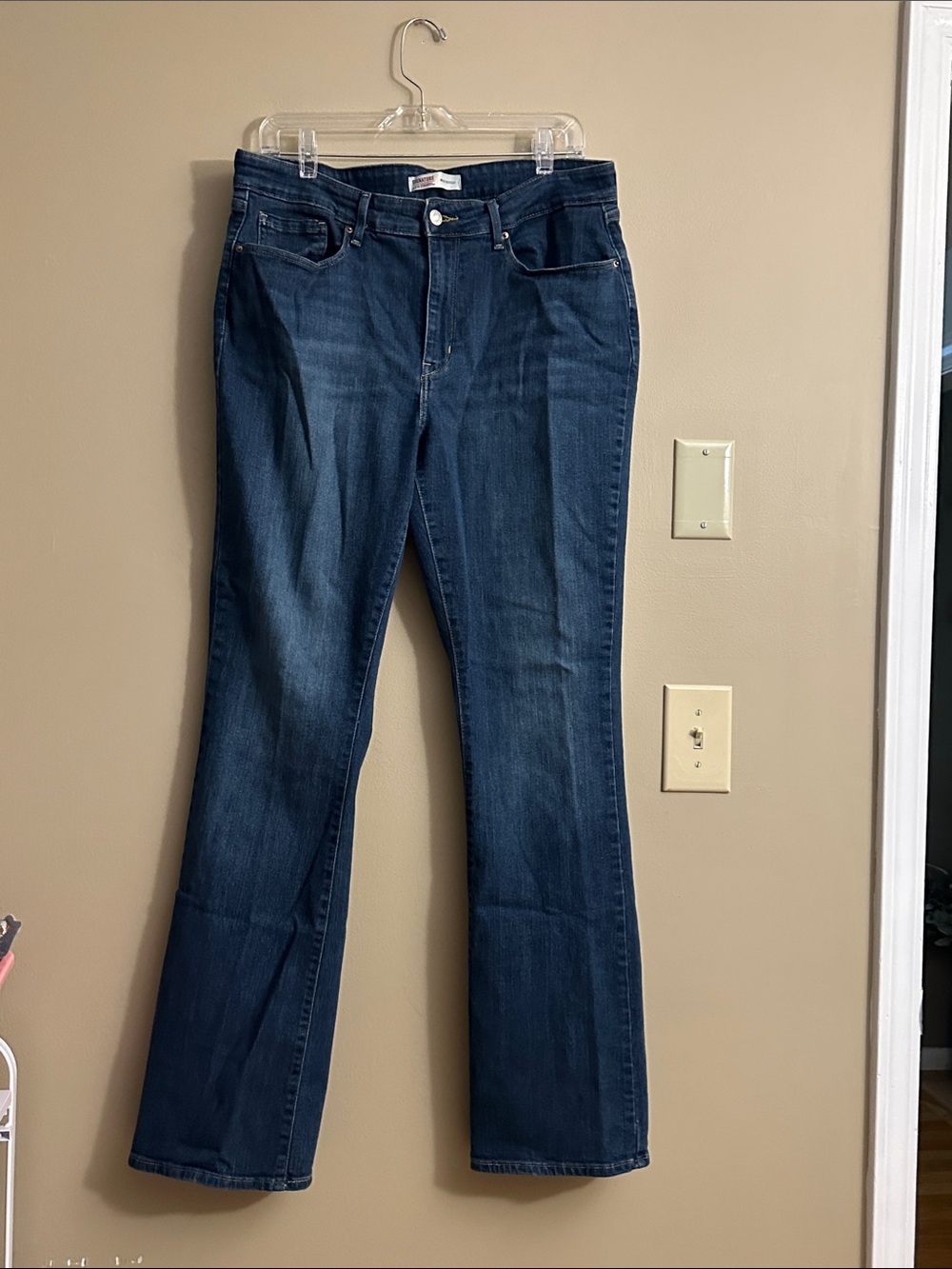 Signature by Levi Strauss Dark Blue Boot-Cut Jeans